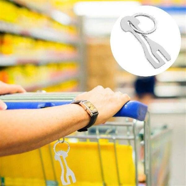 1/4/7 st återanvändbara shoppingvagnspoletter i rostfritt stål A2