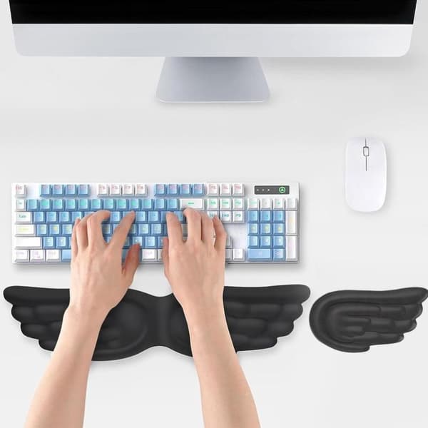 Mekanisk tastatur musemåtte håndledsstøtte hukommelsesskum bærbar computer Ang Red Hand support