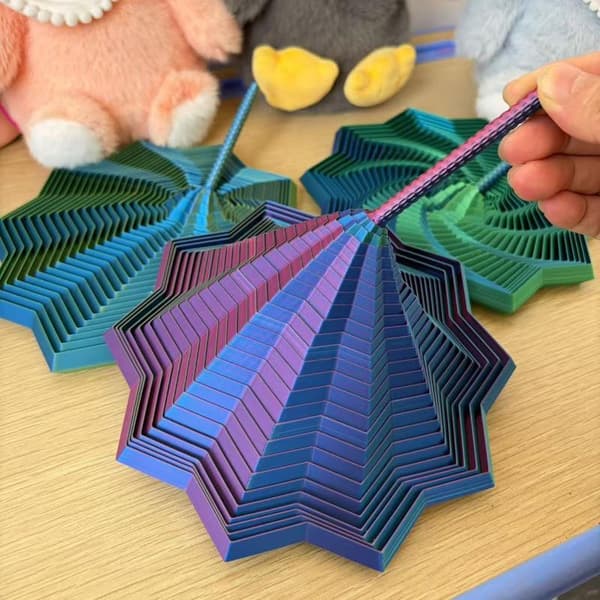 3D-printad Hexagonal Fidget Spiral Leksak Töjbar För Barn Vuxna E size3