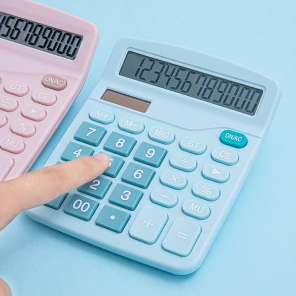 Dobbelt display lommeregner med pengedetektor 12 cifre elektronisk A