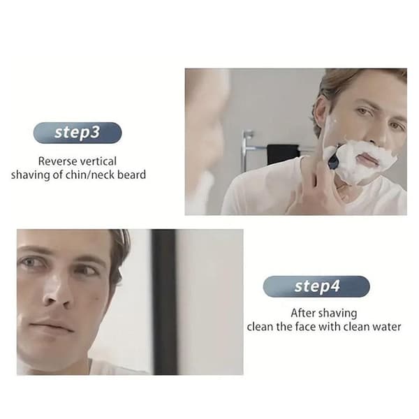 Manuell 6-blads barberhøvel for menn, 18 utskiftbare refiller, tilpasset farge I 1 handle 3 blades