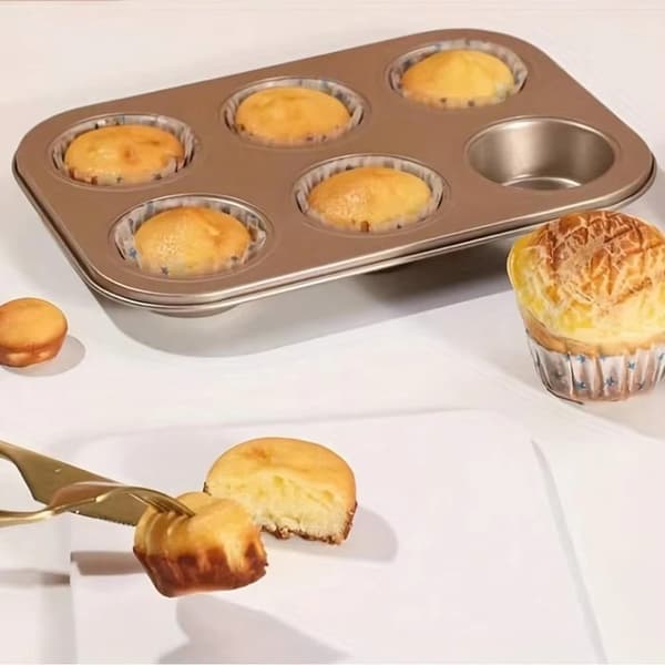 4/6/12 kopper Cupcake Pan Muffinsbrett Kakeform Muffinsform Karbon 12 Cups