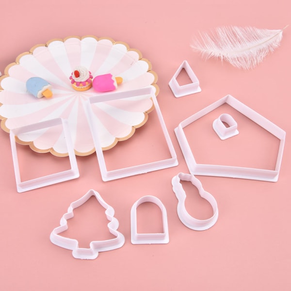 8 Stk DIY Plastic Cookie ter Sæt 3D Julehonningkagehus