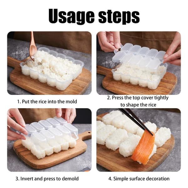 10 Gitre Risbolleform Sushi Værktøj DIY Hjemmekøkken Klar Onigiri