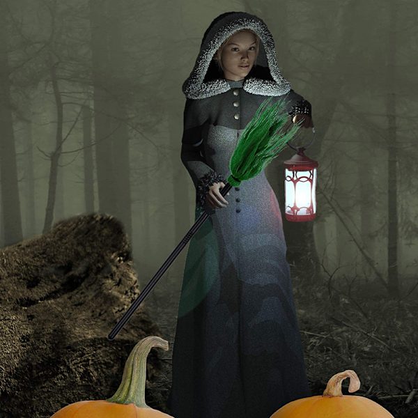 Halloween-juhlan noidan luuta lapsille muovinen cosplay-lentävä luuta Orange