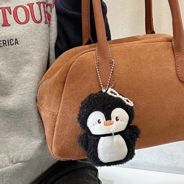 e Pingviini Pehmo Riipus Avaimenperä Sarjakuva Hauska Pehmolelu Black