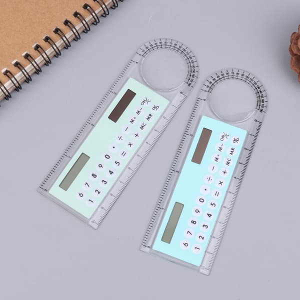 10 cm lineal lommeregner solcellekort mini beregning studerende aritmetik Purple