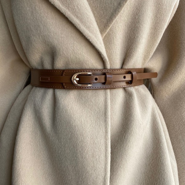 Oval spenne kvinners allsidig uformelt belte Ull frakk dress belte Black  221e | Black | Fyndiq