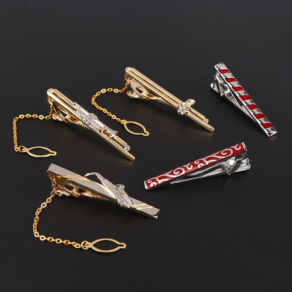 Utsökt mönster Slips Pin Tie Clip för män Bröllop Slips 4