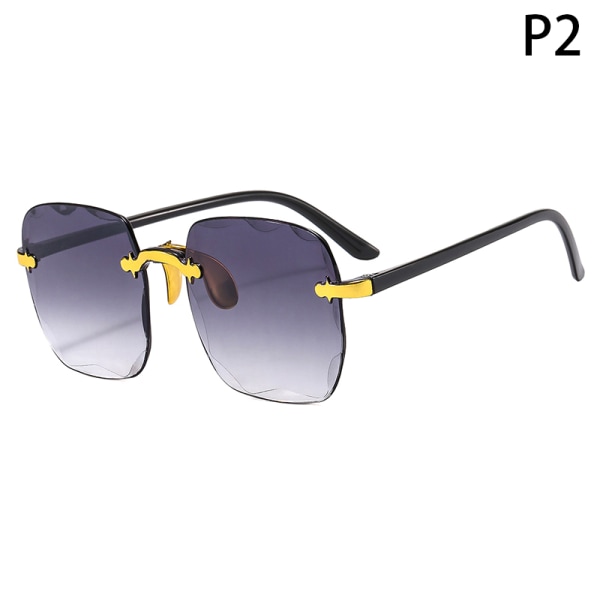 Rammeløse kantsolbriller klare flerfargede linser UV400 kvinner 2