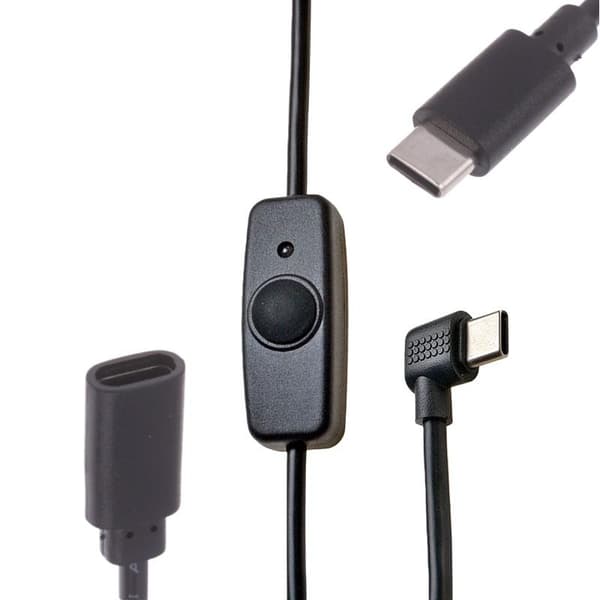 1/3 st USB C förlängningskabel med PÅ Av USB-C till Typ C ström White straight 1pcs