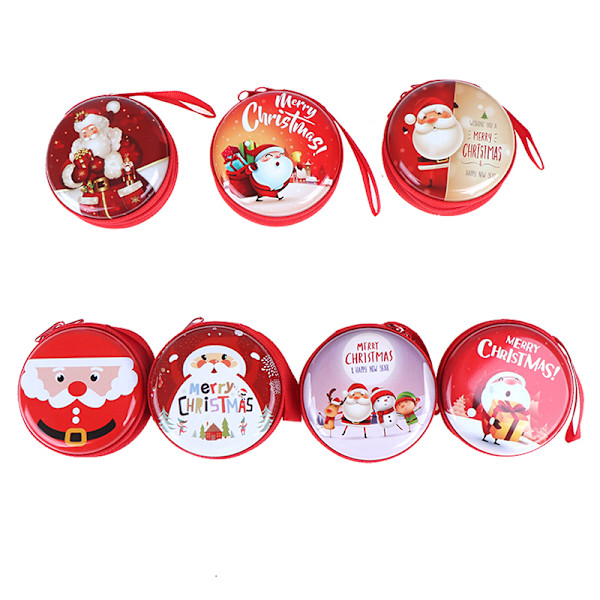 Xmas Christmas Candy Tin Box Candy Jar Jern Boxes Oppbevaringsmynt