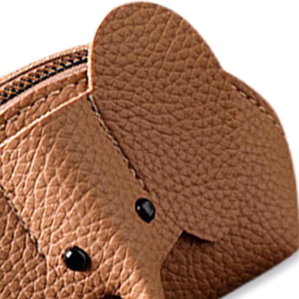 Læder Elephant Zero Wallet Creative Card Bag Opbevaring til kvinder Z Khaki
