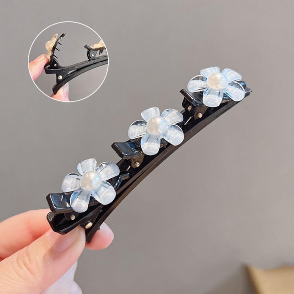 Flower Sparkling Crystal Butterfly punottu hiusklipsit Nelilehtinen 2