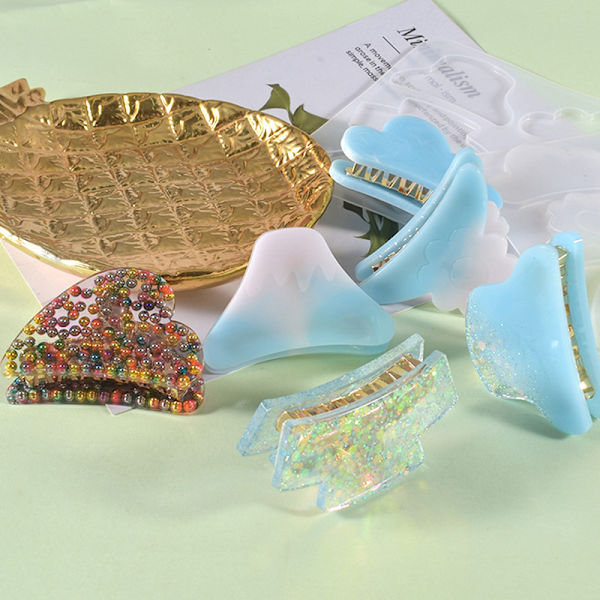 Hårkloclips Silikoneharpiksforme Metal Geometriske Barrettes A1
