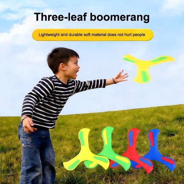 Lysende Boomerang Returpil Trebladet Håndkast Spinner Indendørs A3
