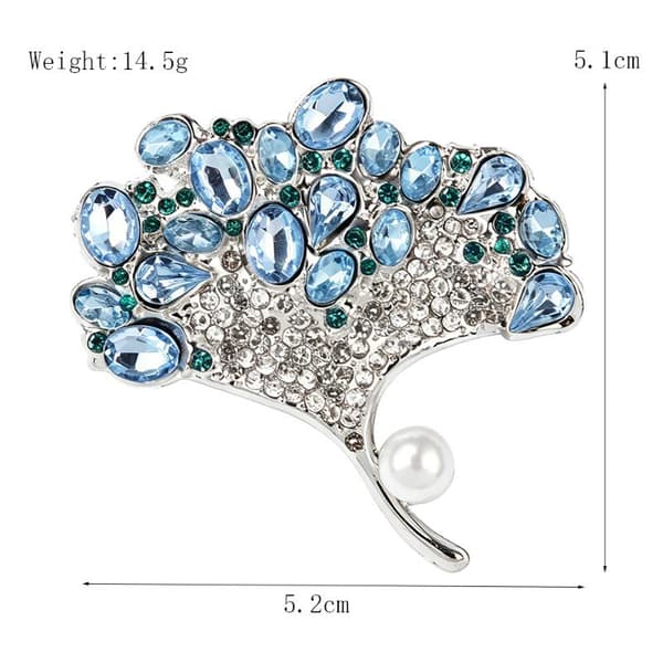 Luksus Ginkgo Blad Brocher Til Kvinder Unisex Rhinestone s Blomst A2