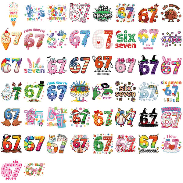 50 kpl Kuusi Seitsemän Tarroja Multicolor