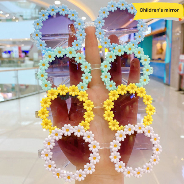 Child Daisy Flower Eyeglasses UV Protection Shade Solbriller Ul Blue