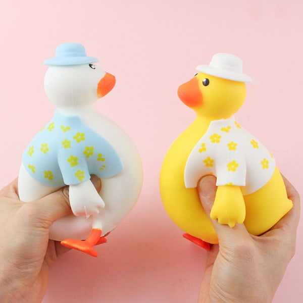 Cartoon Dress Up Duck Toy Silikon Pinch Decompression Toy A1