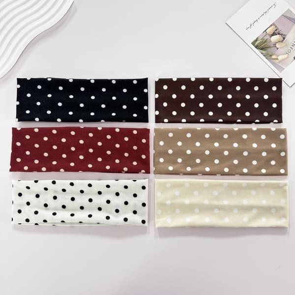 Retro Boho Breeze Wind Dot Stretch Damhårband n Ins Wide A1