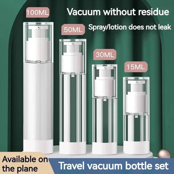 Matkapumppuvoidepullo kirkas muovinen tyhjiösuihkepullo purkki 30ml