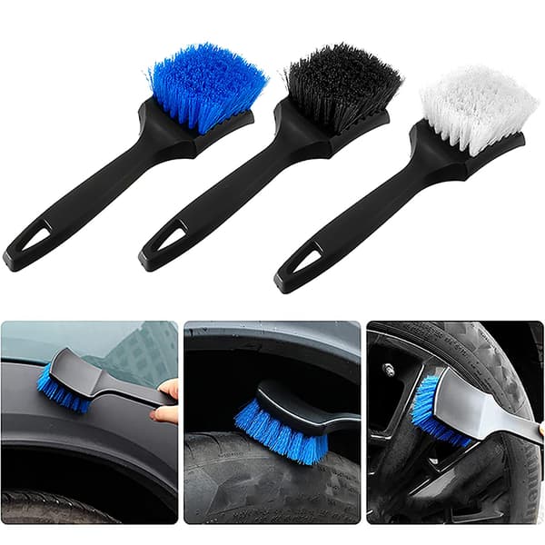 Auto Däck Fälg Borste Hjul Nav Rengöringsborstar Bilhjul Detalj Blue