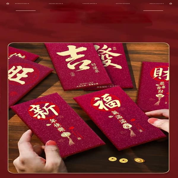 6 STK Feiringspakke med 2026 Hesteår Røde Konvolutter A18