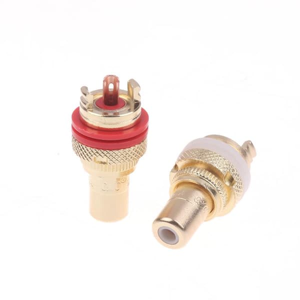 2/4 stk. RCA Jack Stik CMC RCA Fatning til Højttalerterminaler o Wi 1Pair