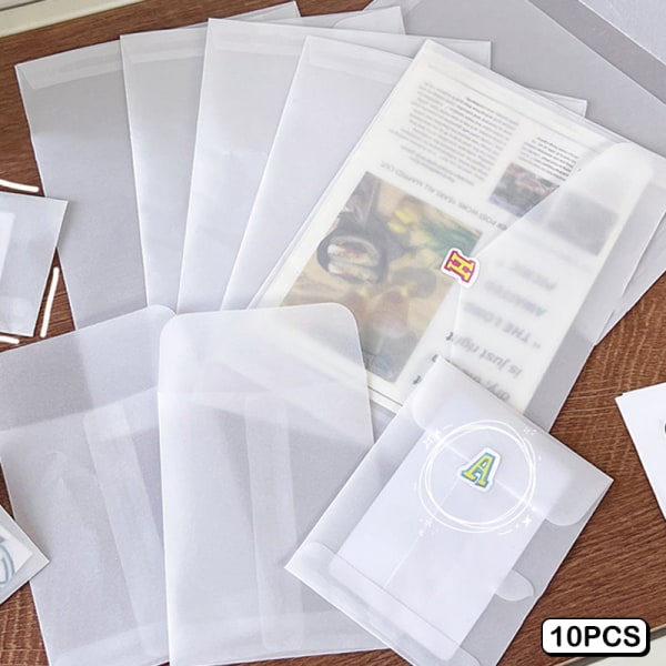 10 STK Semi-transparente konvolutter for oppbevaringspose for DIY-fotokort 1