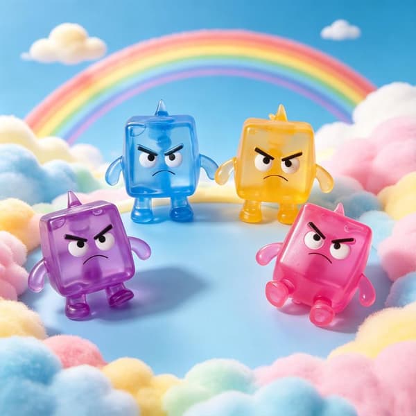 Cube Little Square Monster TPR Langsom Rebound Legetøj Fidget Stress 1pc