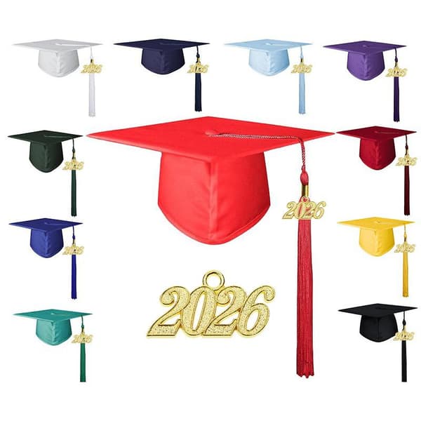 Mat mat 2026 studenterhue med kvast til gymnasiet og bachelor B1
