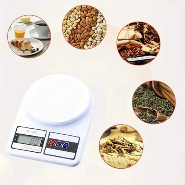 Digital køkkenvægt 10 kg multifunktionsbalance LCD-display White