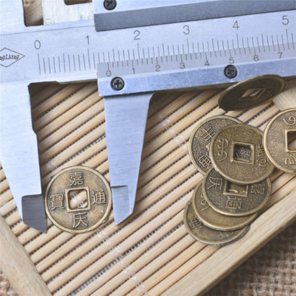 100 stk. Mini 10 mm Feng Shui Lykke Mønter Zink Legering Qing Dynas