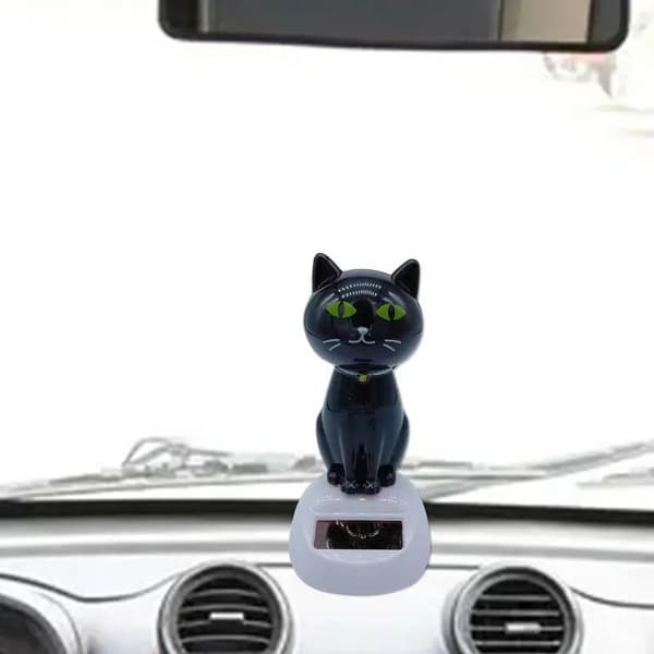 Solar Dancing Toy e Cat Solcelledrevet Swinging Cat Dashboard Eller C