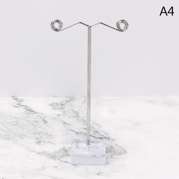 Metal smykker Display Stand Sort Klar Akryl Stud Ørering Ho Clear L