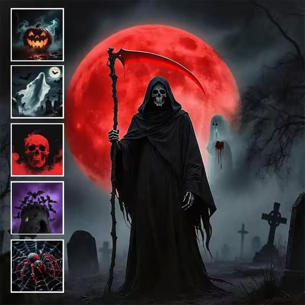 USB Halloween Ghost Skull Nattlampa Omkopplingsbart Mönster LED Pr B