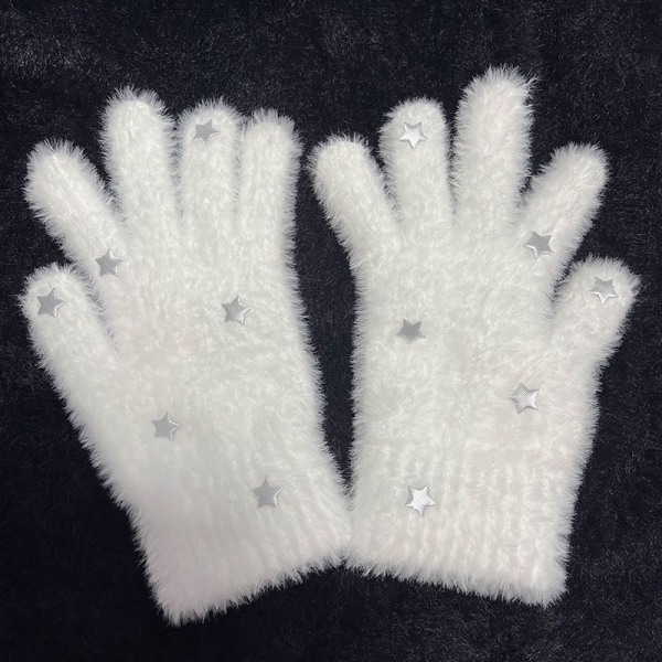 First Snow Star Gloves Cashmere-lignende varm vinterjente nyttår A4
