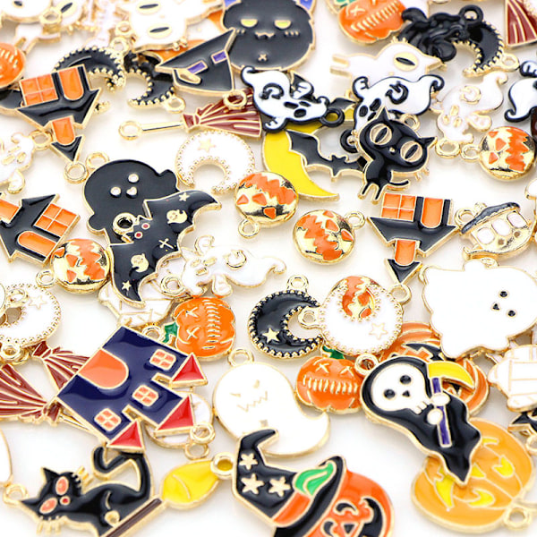 100 stk. Halloween emalje charms vedhæng til smykkefremstilling DIY B 100pcs