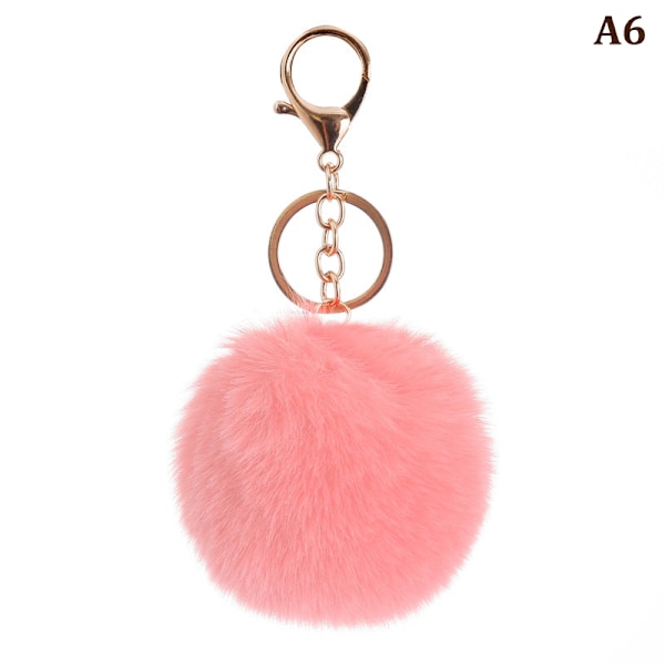 8cm e Key Pehmeä Fluffy Fur Ball Avaimenperä Fluffy Avaimenperät Trink A6
