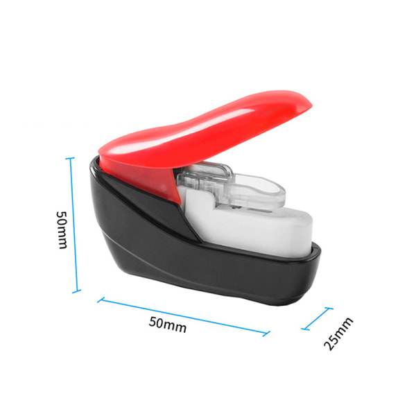 Mini No Nails Enkel Enkel Häftapparat Bok Häftningshäftare Wit Black