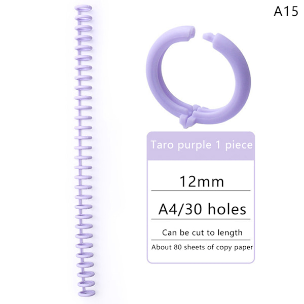 30 hull plastspiralringer for A4-papirnotebook-skrivesaker A15