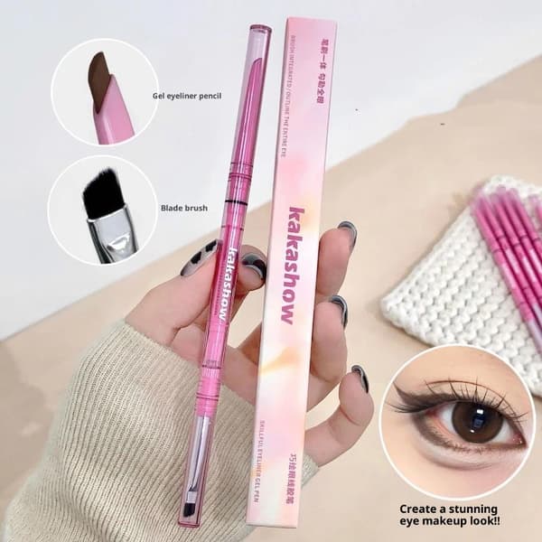 Dobbelt-hovedet Eyelinerblyant Glat Mokkabrun Blød Eyeliner A4