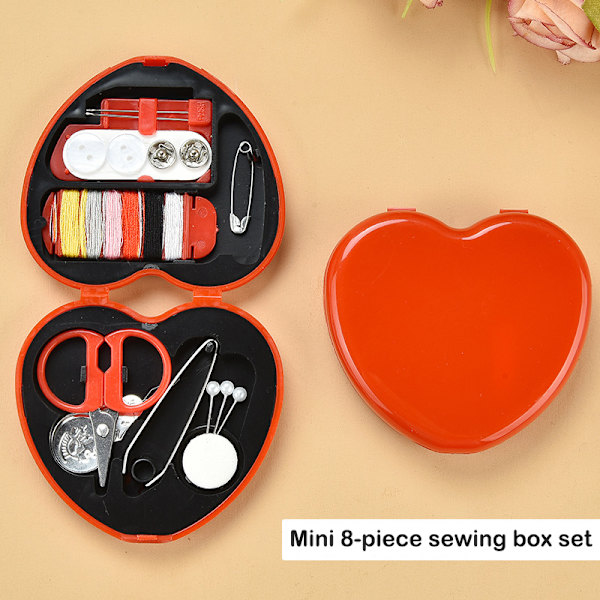 1 boks mini syboks Husholdningsknapp saksestift Oppbevaringsboks T Red Heart-shaped