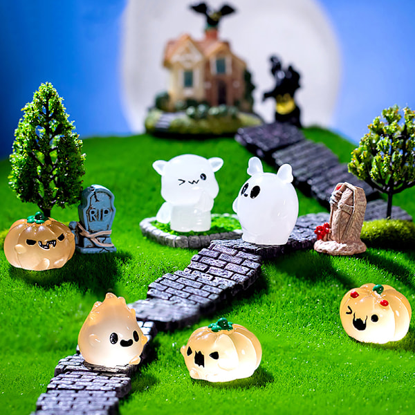 Luminous Mini Halloween e Ghost Demon Pumpkin Dekoration DIY Ac A1