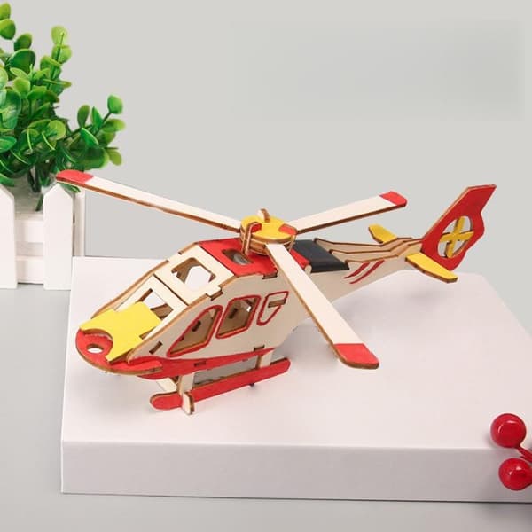 1 sæt DIY elektrisk flymodel legetøj træfly samlet B A3