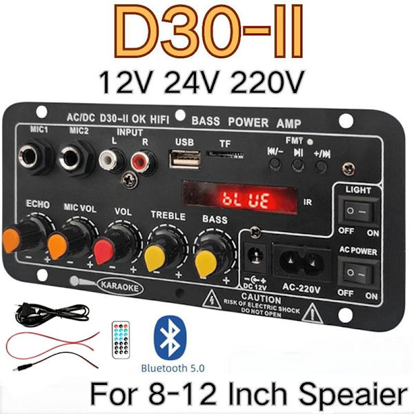 D30 D10 Forstærker 12V24V Højeffektforstærker med Bluetooth Ca D30II