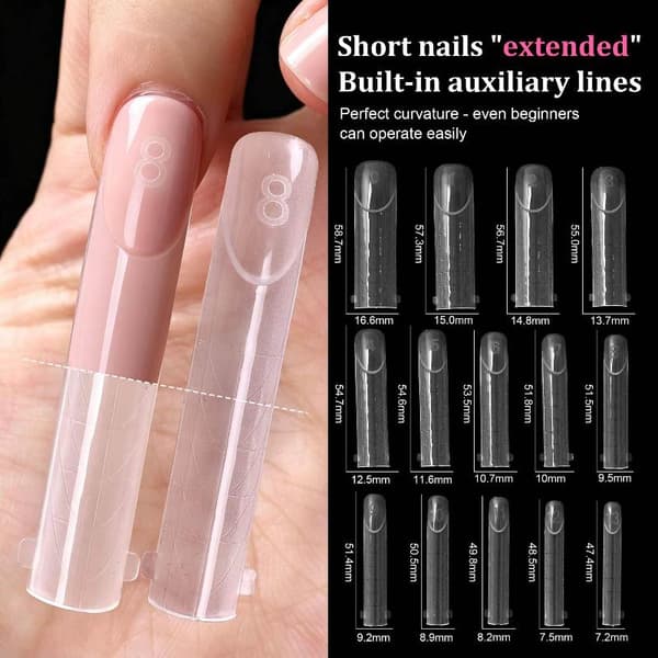 140 stk. doble former negletupper negleform stilette negleforlengelse T A3