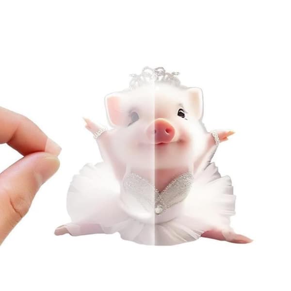 e Pig Car Interior Acrylic Pendant Lovely Auto Keychain Hanging D