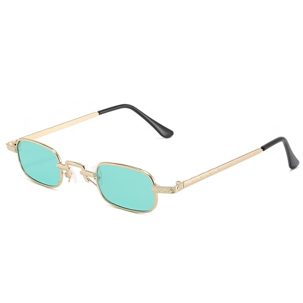 Vintage almindelig metal små firkantede briller Retro solbriller til W Gold frame green lenses